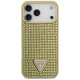 Guess iPhone 17 Pro Max Case Rhinestone Triangle Logo, Gold