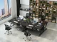 Computer office desk with shelf, 100x60 cm, black