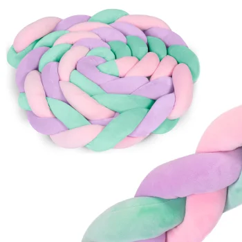 Ricokids 3m Crib Bumper, Mint/Pink/Purple