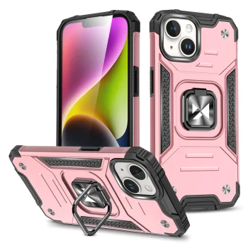 Dėklas Wozinsky Ring Armor telefonui iPhone 15 Plus su žiedu ir stovu, auksinis