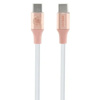 Guess Embossed Logo USB-C / USB-C Cable 1.5m, Pink