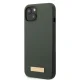 Guess Silicone Logo Plate MagSafe Case for iPhone 13, Green
