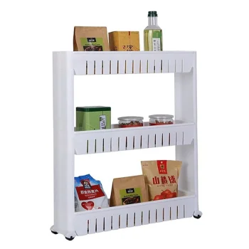Multi-Level Rolling Storage Cart for Bathroom and Kitchen, White