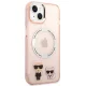 Karl Lagerfeld Karl & Choupette Aluminum MagSafe Case for iPhone 14 Plus, Pink