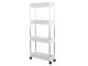 Storage Trolley on Wheels, Rolling Cart Organizer Shelf for Bathroom Kitchen Laundry Room Narrow Places