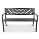 Metal Garden Bench with Openwork Backrest for Patio Terrace, Black