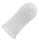 Silicone toothbrush for brushing the teeth of a dog cat transparent