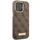 Guess 4G Logo Plate MagSafe Case for iPhone 14 Pro, Brown