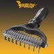 Purlov 20427 Double-Sided Undercoat Rake for Dogs and Cats, Deshedding Tool