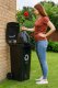 120L Heavy Duty Wheelie Bin for General Waste with Rubber Wheels, Black