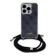 Guess iPhone 15 Pro Max Case Crossbody Cord 4G Print, Black
