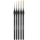 Maaleo 5-Piece Paint Brush Set with Stand, Black