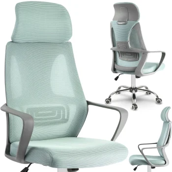 Sofotel Praga Office Chair with Micro-Mesh, Light Blue