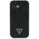 Guess Grained Hot Stamp Peony MagSafe Case for iPhone 16 - Black
