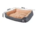 Plush pet bed with cushion for dogs and cats, size M, grey