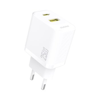 GaN Wall Charger Dudao A26TEU 25W USB-C & USB-A Adapter - White