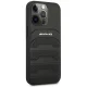 AMG Debossed Lines iPhone 14 Pro Genuine Leather Case, Black