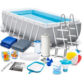 Intex Prism Frame Rectangular Above Ground Pool 488x244x107cm, 18-in-1 Set 26792