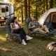 Folding Camping Bed with Mattress and Adjustable Backrest, 190x65 cm, Grey