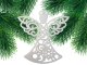 Christmas Tree Ornaments Glitter Angels, 3 pcs, White