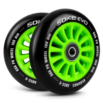 Soke Scooter Wheels 100 mm Green, 2 Pack