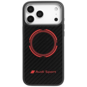 Audi RSQ Carbon Fiber Sport Red Circle MagSafe Phone Case Cover iPhone 17 Pro Max - Black
