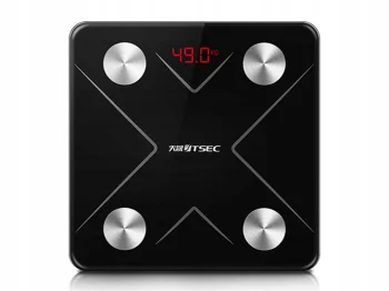 Analytical Bathroom Scales with Bluetooth and LCD Display, Black