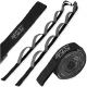 4Fizjo Gymnastics and Yoga Stretching Strap with Loops, Grey/Black