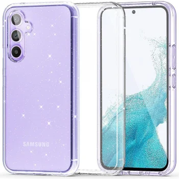 Tech-Protect FlexAir Hybrid Case for Samsung Galaxy S23 FE, Clear-Glitter