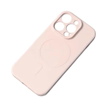 Silikoninis dėklas iPhone 15 Plus su MagSafe palaikymu, kreminis