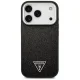 Guess Glitter Triangle Logo MagSafe Case for iPhone 17 Pro, Black
