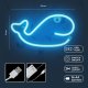 Whale LED Neon Sign Forever Light FLNE19, USB and Battery Powered, blue