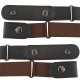 Elastic belt for trousers without buckle, brown