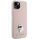 Karl Lagerfeld iPhone 15 Plus Case HC Silicone C Metal Pin, Pink