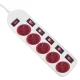 Maclean MCE204 R/W Power Strip, 5 Outlets, with Switches, 1.5m