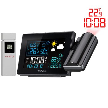 Kienzle 14993 Weather Station with Projection, Black