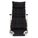 2-in-1 Garden and Beach Lounger with Cushion and Footrest, Black/Gold, MultiGarden