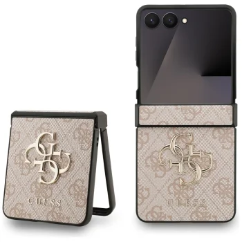 Guess Big 4G Logo Classic Logo Case for Samsung Galaxy Z Flip7 Pink