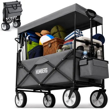 Humberg Folding Transport Cart, 80L, with Canopy