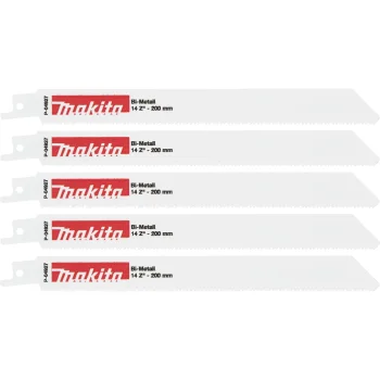 Makita P-04927 Reciprocating Saw Blades BIM 200 mm 14 TPI, 5 pcs
