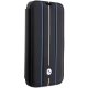 BMW Leather Stamp Blue Lines Bookcase for iPhone 14 Pro, Black