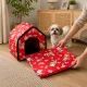 Foldable Dog & Cat House Bed, XL, Red