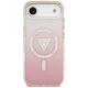 Guess IML Gradient Triangle Logo MagSafe Case for iPhone Air, Pink
