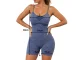 Women\'s Sports Romper Push Up S/M, Blue