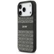 DKNY Repeat Texture Pattern with Tonal Stripe iPhone 17 Pro Case - Black