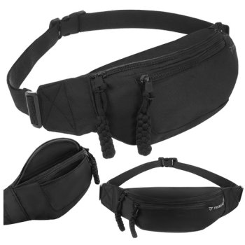 Trizand Running Belt Unisex Waist Pack for Phone and Keys, 2L Capacity, Black
