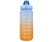Motivational Water Bottle with Straw and Scale, 2000 ml, Blue/Orange