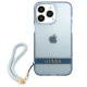 Guess iPhone 13 / 13 Pro Case Translucent Strap, Blue