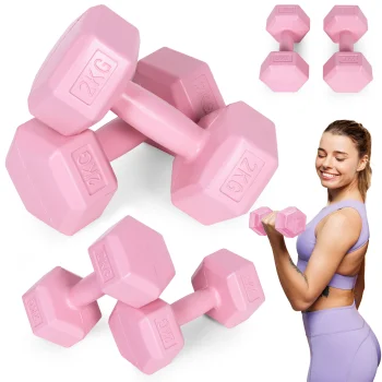 Modernhome HCD-4-PK Hex Dumbbells, 2x2 kg, Pink