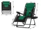 Folding Zero Gravity Garden Lounger with Soft Mattress and Table, Green/Black